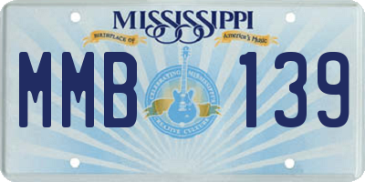 MS license plate MMB139