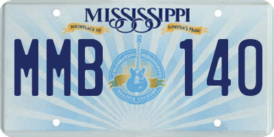 MS license plate MMB140