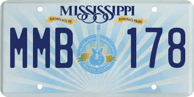 MS license plate MMB178