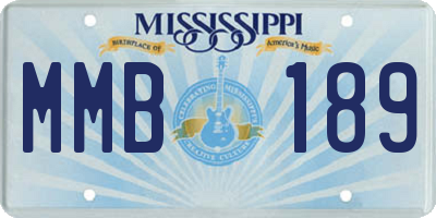 MS license plate MMB189