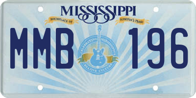 MS license plate MMB196