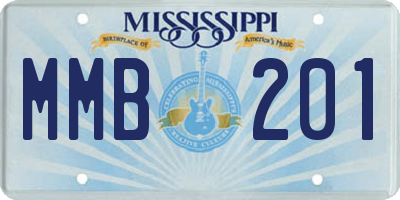 MS license plate MMB201