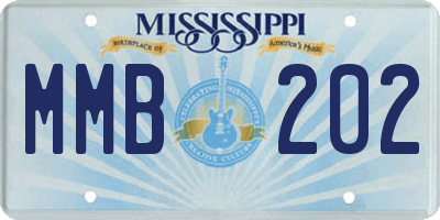 MS license plate MMB202