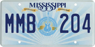 MS license plate MMB204