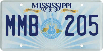 MS license plate MMB205