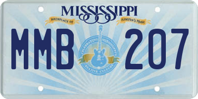 MS license plate MMB207