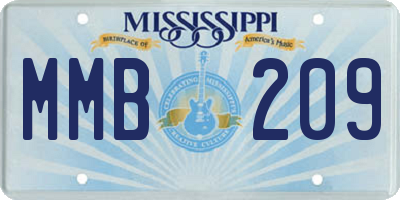 MS license plate MMB209
