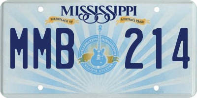 MS license plate MMB214
