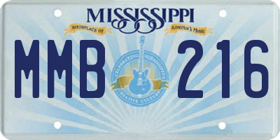 MS license plate MMB216