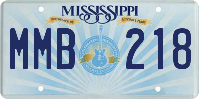 MS license plate MMB218
