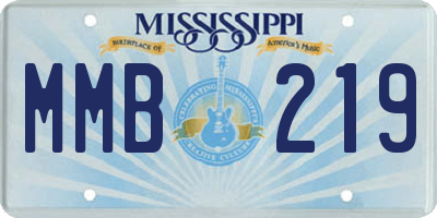 MS license plate MMB219