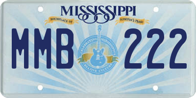 MS license plate MMB222