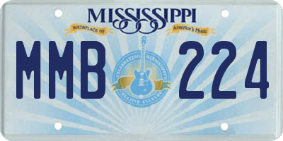 MS license plate MMB224