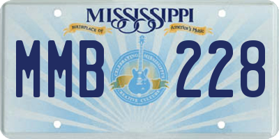 MS license plate MMB228