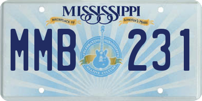 MS license plate MMB231