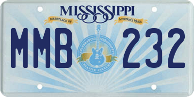 MS license plate MMB232