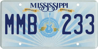 MS license plate MMB233