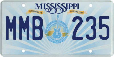 MS license plate MMB235