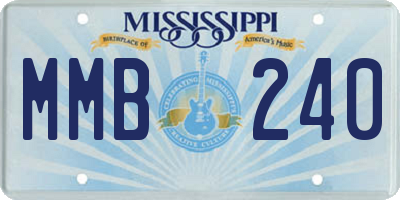MS license plate MMB240