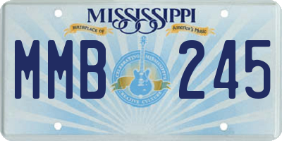 MS license plate MMB245