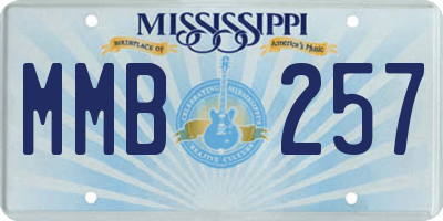 MS license plate MMB257
