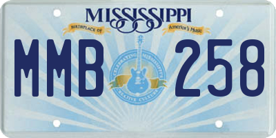 MS license plate MMB258