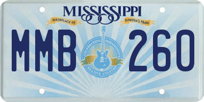 MS license plate MMB260