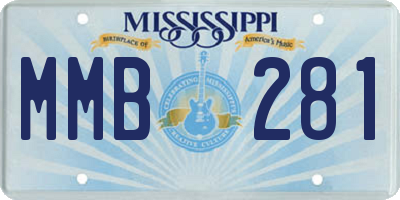 MS license plate MMB281