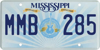 MS license plate MMB285