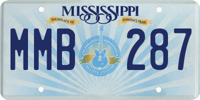 MS license plate MMB287