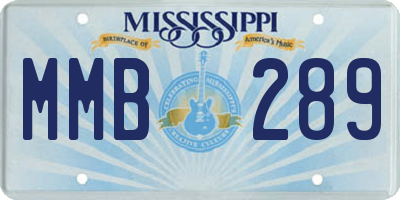 MS license plate MMB289