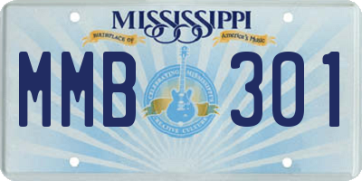 MS license plate MMB301