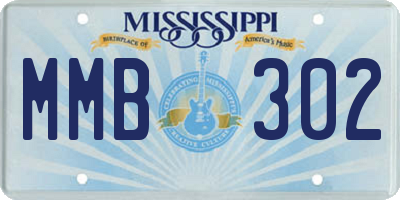 MS license plate MMB302