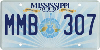 MS license plate MMB307