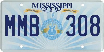 MS license plate MMB308