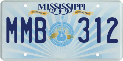 MS license plate MMB312