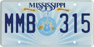 MS license plate MMB315