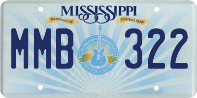 MS license plate MMB322