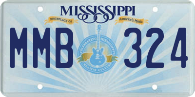 MS license plate MMB324