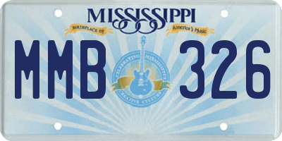 MS license plate MMB326