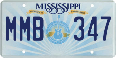 MS license plate MMB347