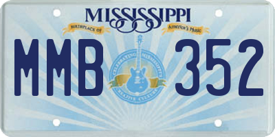 MS license plate MMB352