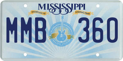 MS license plate MMB360