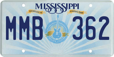 MS license plate MMB362