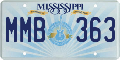 MS license plate MMB363