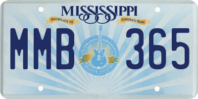 MS license plate MMB365