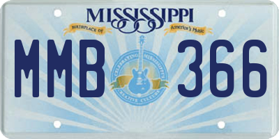 MS license plate MMB366
