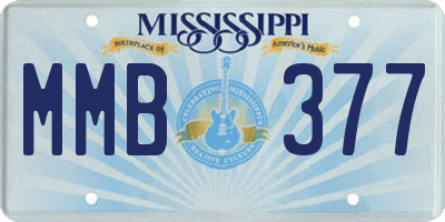 MS license plate MMB377