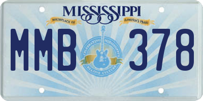MS license plate MMB378