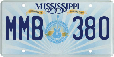 MS license plate MMB380